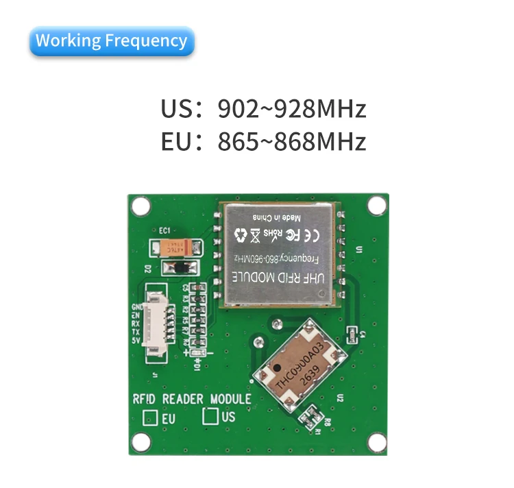 R200 UHF RFID Reader Module, 860-960MHz, TTL UART, Reads 200 Tags @ >50 ...