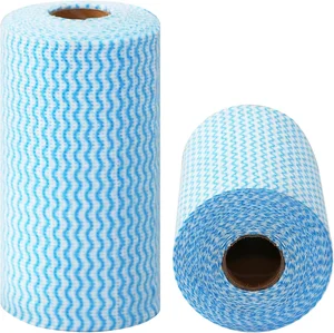 Blueseth Eco-Friendly Spunlace Nonwoven Dishcloth & Kitchen/Bathroom Cleaning Cloths with Wave Pattern for Glass Cleaning