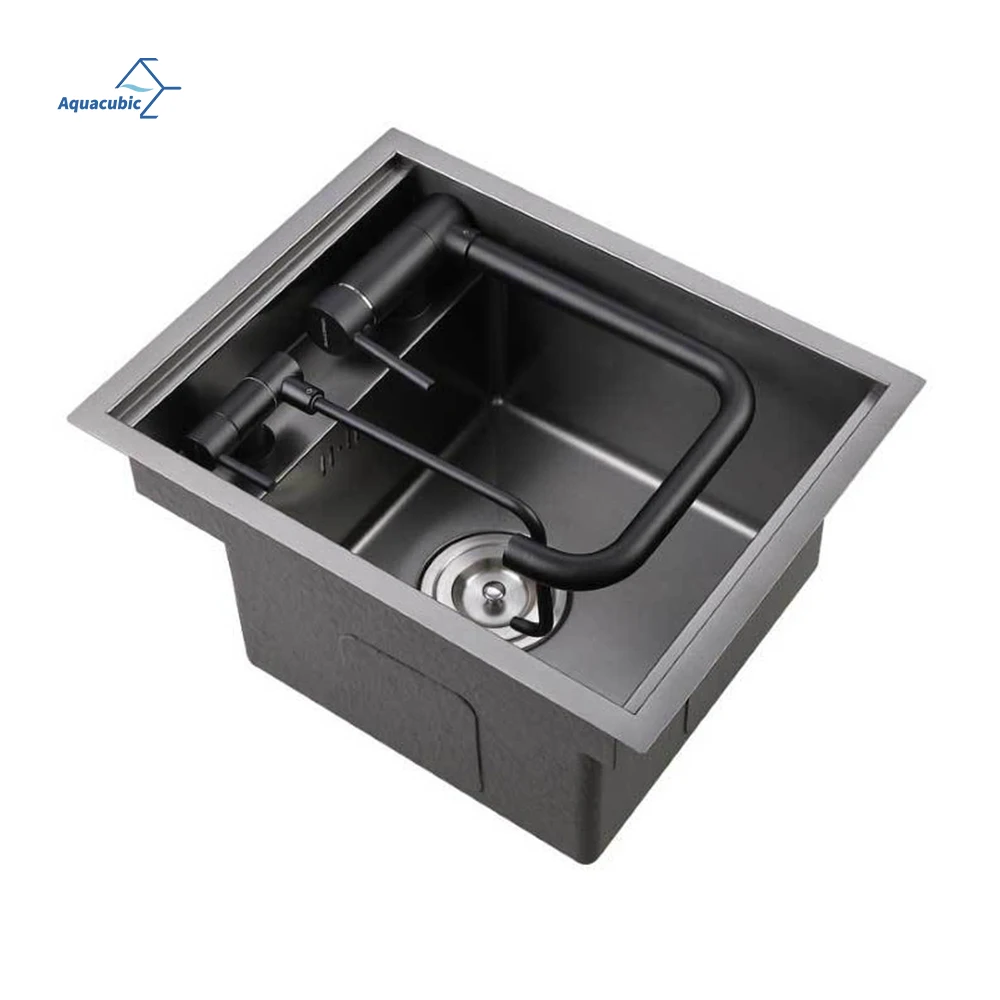 黒南天　覗箱 Handmade Nano Black Hidden small kitchen island Faucet with