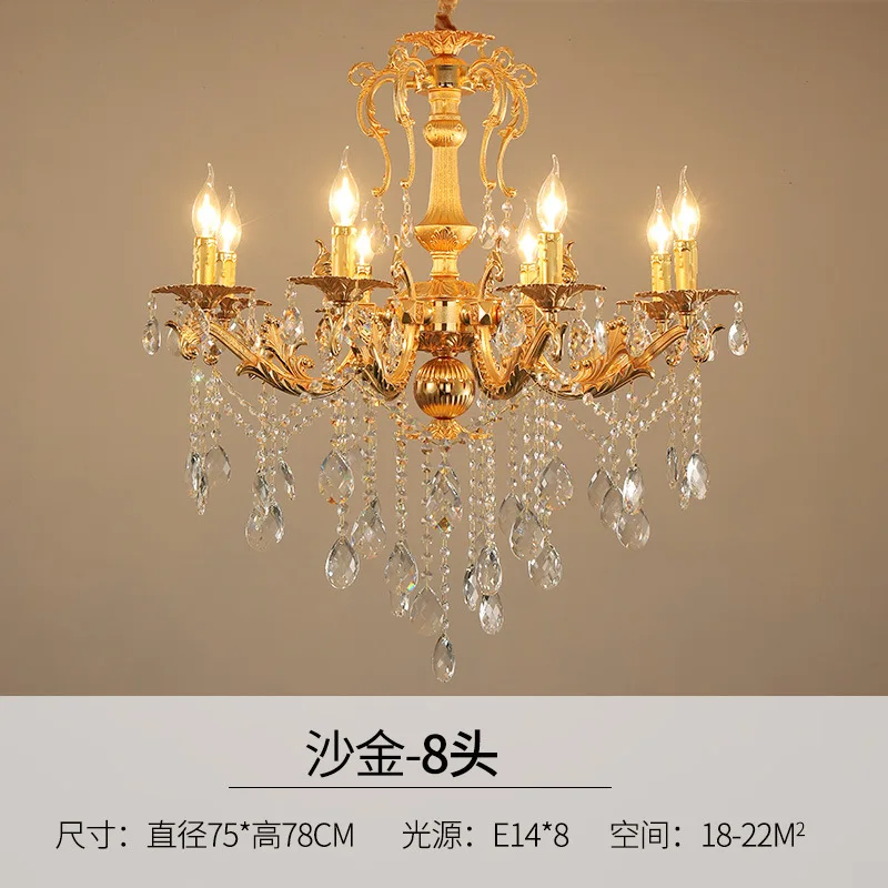 MEEROSEE Hotel Project Luxury Classic Alloy Metal Pendant Lamp Modern Crystal Chandeliers For Living room Hotel MD8676