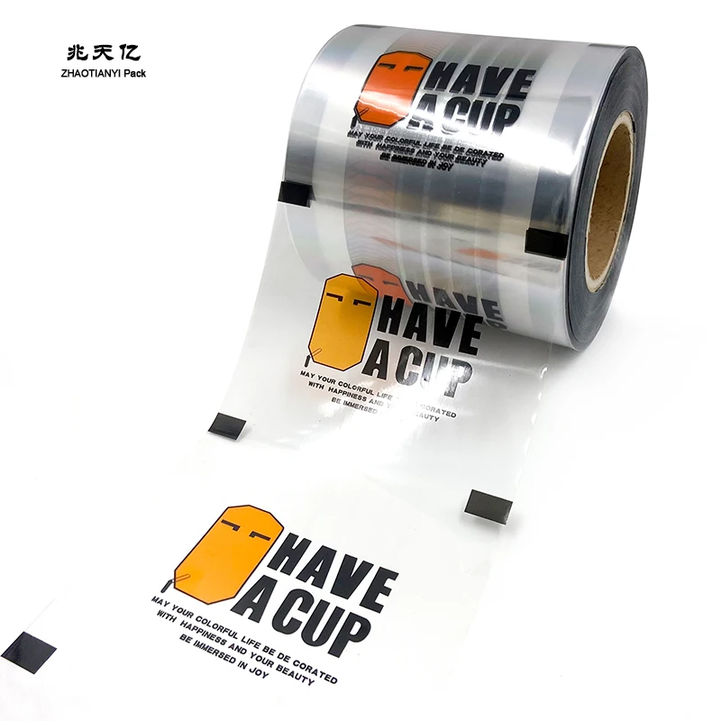 Custom Printed Logo Disposable Plastic Bubble Boba Tea Cups Sealer Roll