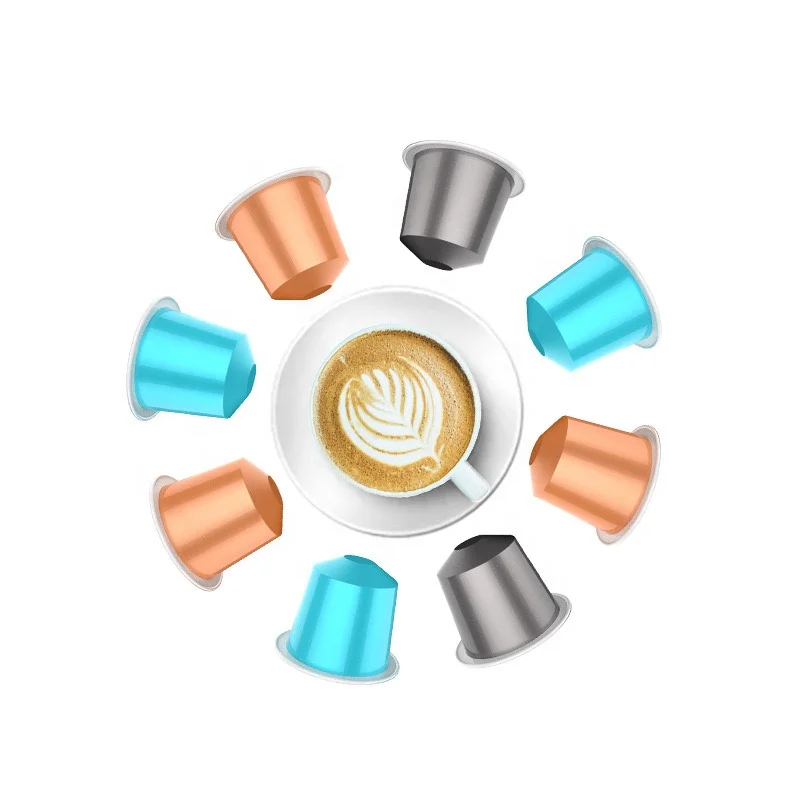 New Design Colored Eco-friendly Nespresso Capsules Refillable Aluminum Foil Empty Coffee Capsule Dispenser Holder