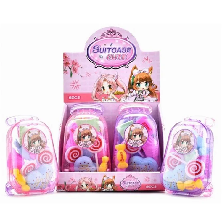 
8 шт./кор. Игрушки для девочек чемодан с конфеты миниатюрный кухня ролевая чемодан на колёсиках комплект world toy Детские ролевые игры игрушки 