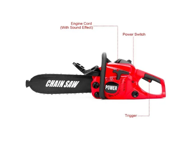 Jouet Tronçonneuse Électrique Réaliste Pour Enfants - Outil De Construction Jeu De Rôle Rouge 37 Cm