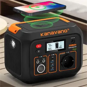 2024 New multifunction portable Power Station  330W Wireless AC Type-c USB output Solar Generator for Outdoor Camping