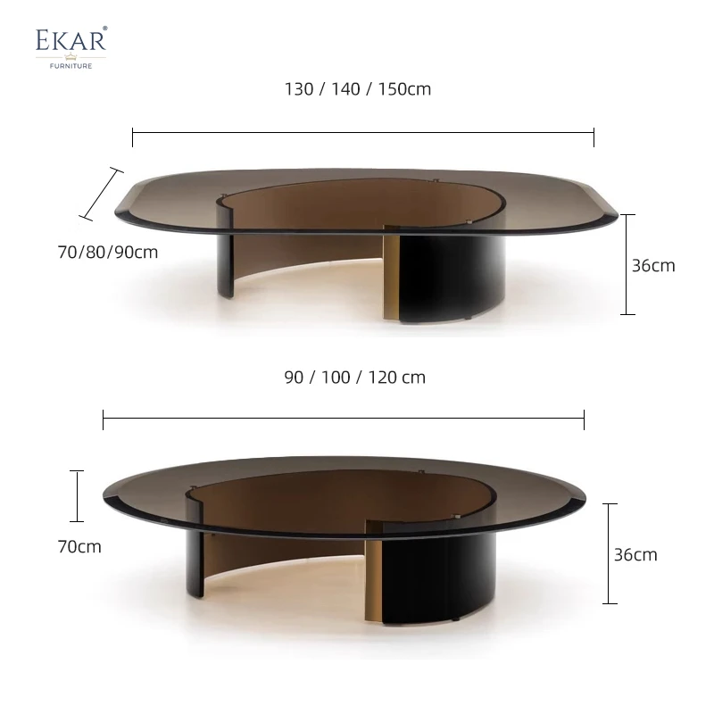 product new design sleek tempered golden glass coffe table living room furniture sets designer coffee table-67