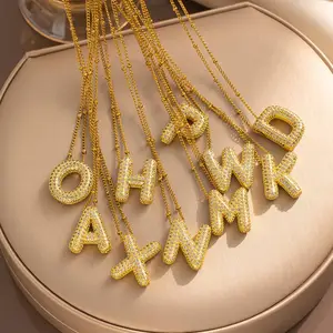 Necklace Cool 26 English Letters Popular Decorate Minimalism Glossy Everyday Custom Necklace Pendant Everyday Christmas