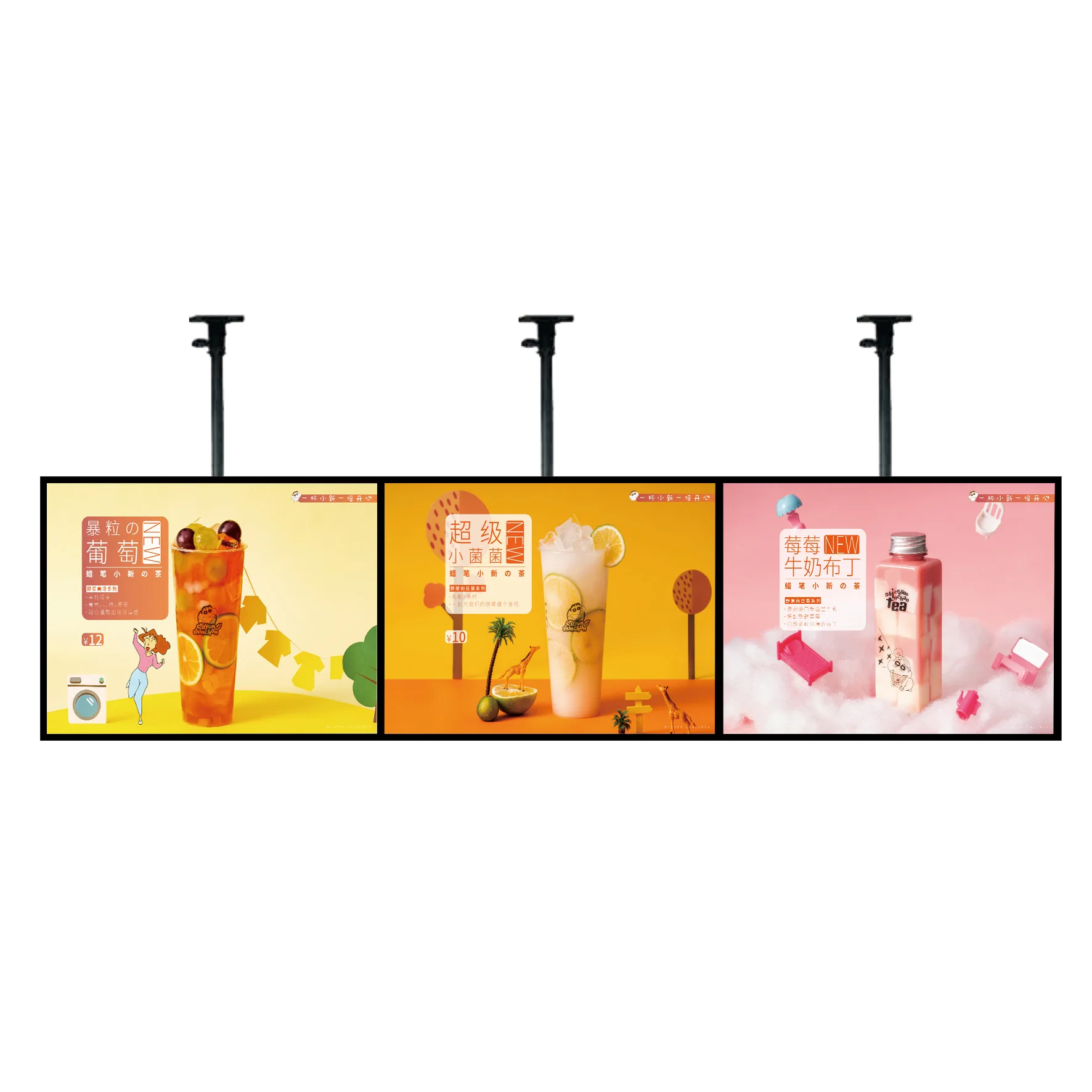 LED Aluminum Frame Menu Board with Tempered Glass Indoor Advertising Light Boxes for Restaurant Shop Hanging