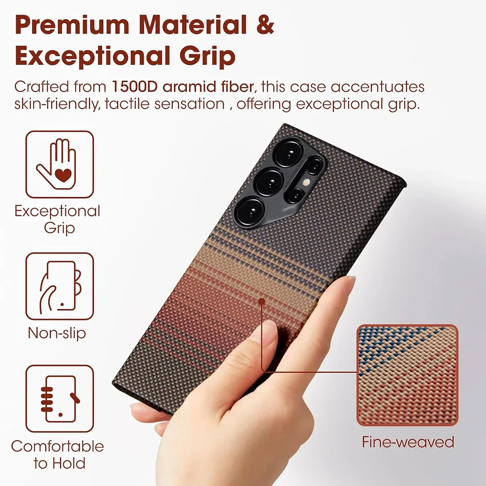 product laudtec custom logo phone case for samsung s25 s24 fe plus ultra carbon fiber simple back cover shockproof lightweight sjk1056-3