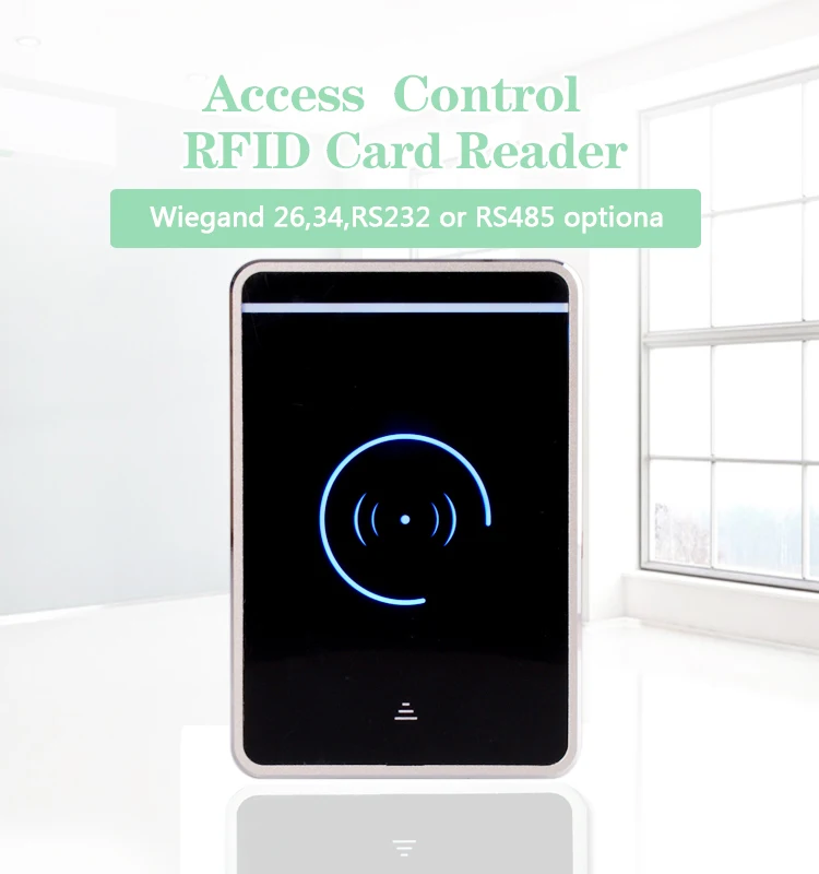 Proximity NFC IC ID Support Smart Card 125K 13.56Mhz Wiegand26/34 RFID Reader Door Access Control Card Reader System