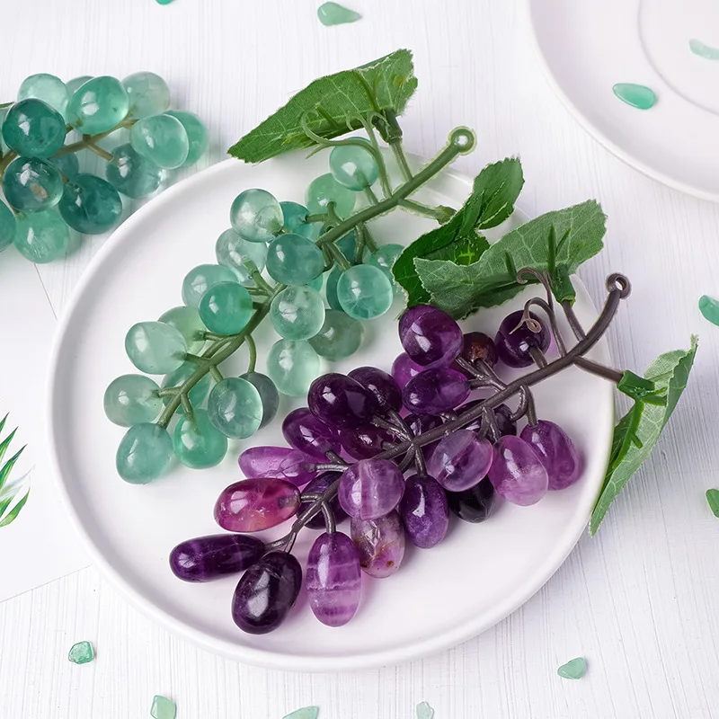 Artificial Fruit Simulation Green Fluorite Grapes Clusters for Home Kitchen Party Wedding Wine Decor