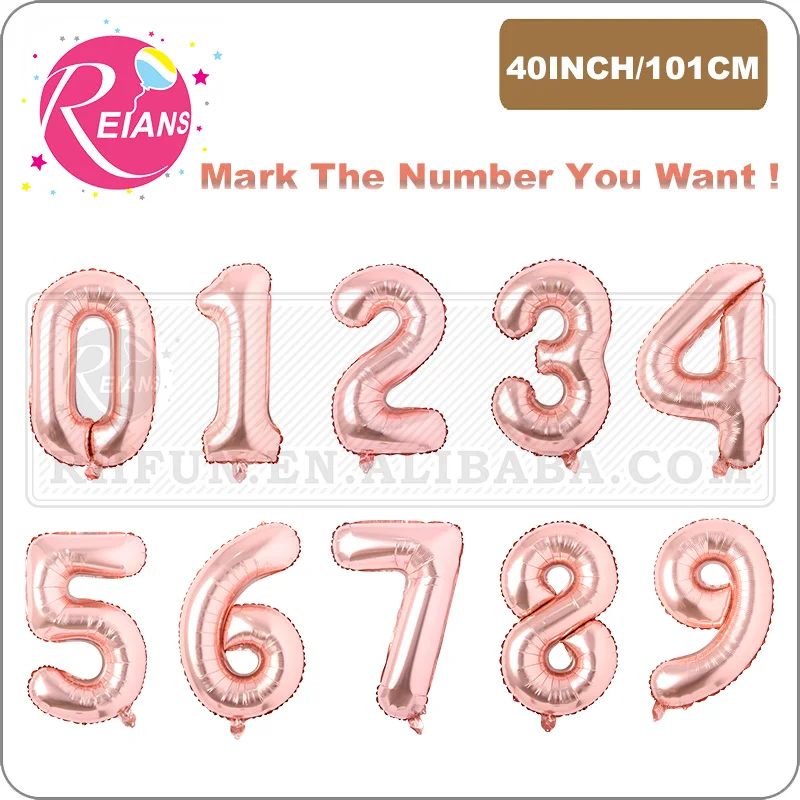 
Большой размер 40 дюймов розовое золото письмо A-Z 0-9 воздушных шаров, первый день рождения, декор Фольга для воздушных шаров цифры гелиевые globos юбилей шары 