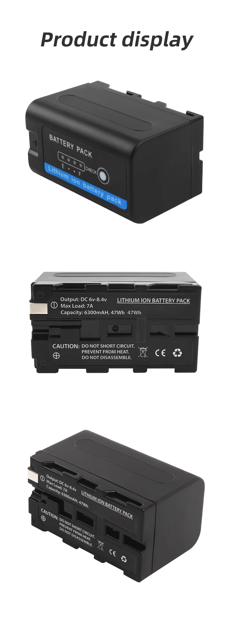 NP-F770D NP F770D Battery for FM50 FO55H QM71 QM91 VBD1 VBD2 VBD815 Large Capacity Compatible with F550 F750 details