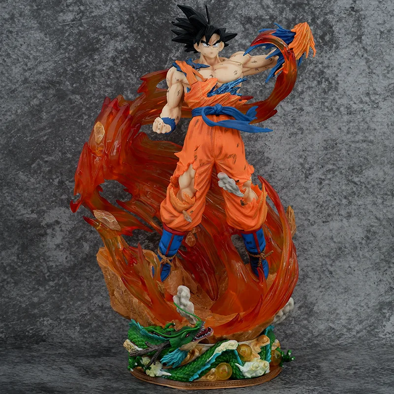 Dragons Ball Goku Vegett Vegeta fit three-headed carved luminous statue hand do model ornaments anime action figure