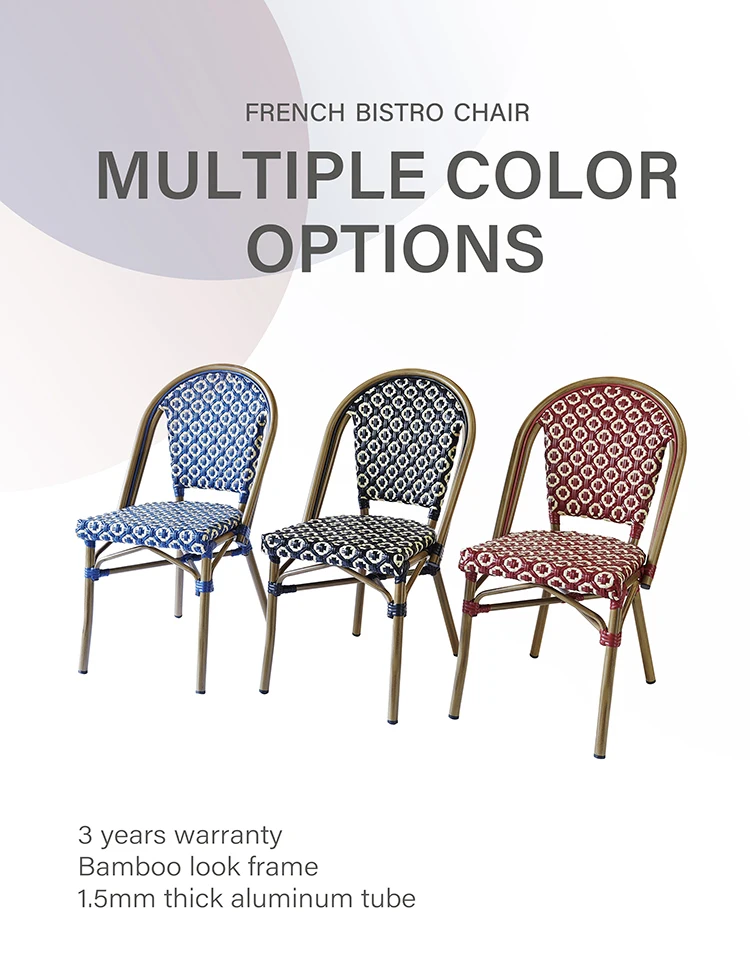 Vintage Garden Use Pe Rattan Dining Chair Patio Furniture Stacking