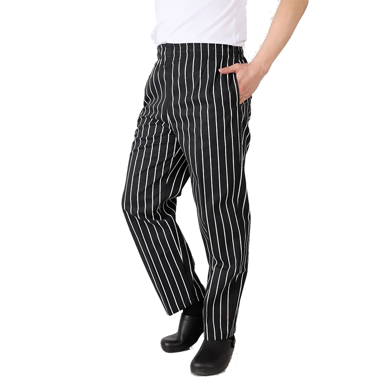 Loose Comfortable Polyester Cotton Blend Yarn Dyed Or Print Chalk Stripe  Black Chef Pants - Buy Chef Pants,Chef Pant,Stripe Pant Product on  Alibaba.com