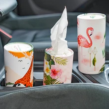 2024 New Supply Car Tissues Tube Box Eco-Friendly Facial Tissues Car Cup Holder Face Cleaning cylinder tissue box for car