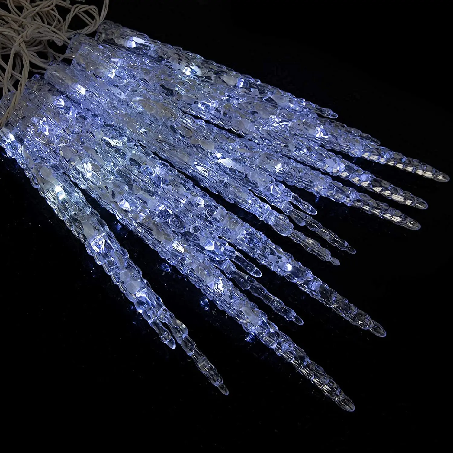 Christmas Holiday Battery Powered Crystal Led Icicle String Lights With