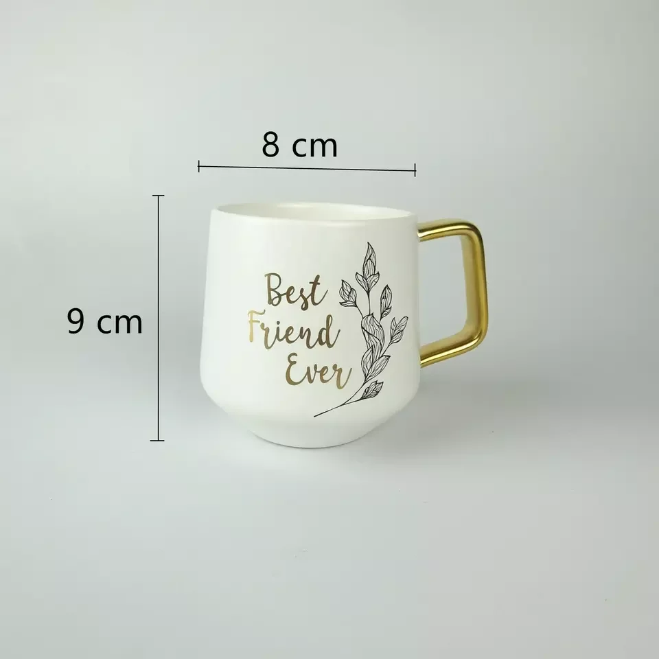 Wholesale Eco-Friendly Porcelain Gold Rim Mug Safe Reactive Glaze Ceramic Coffee Tea Latte Espresso Cappuccino Cup for Gifts factory