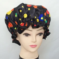 Двухслойные шапочки для душа из полиэстера и атласа с принтом