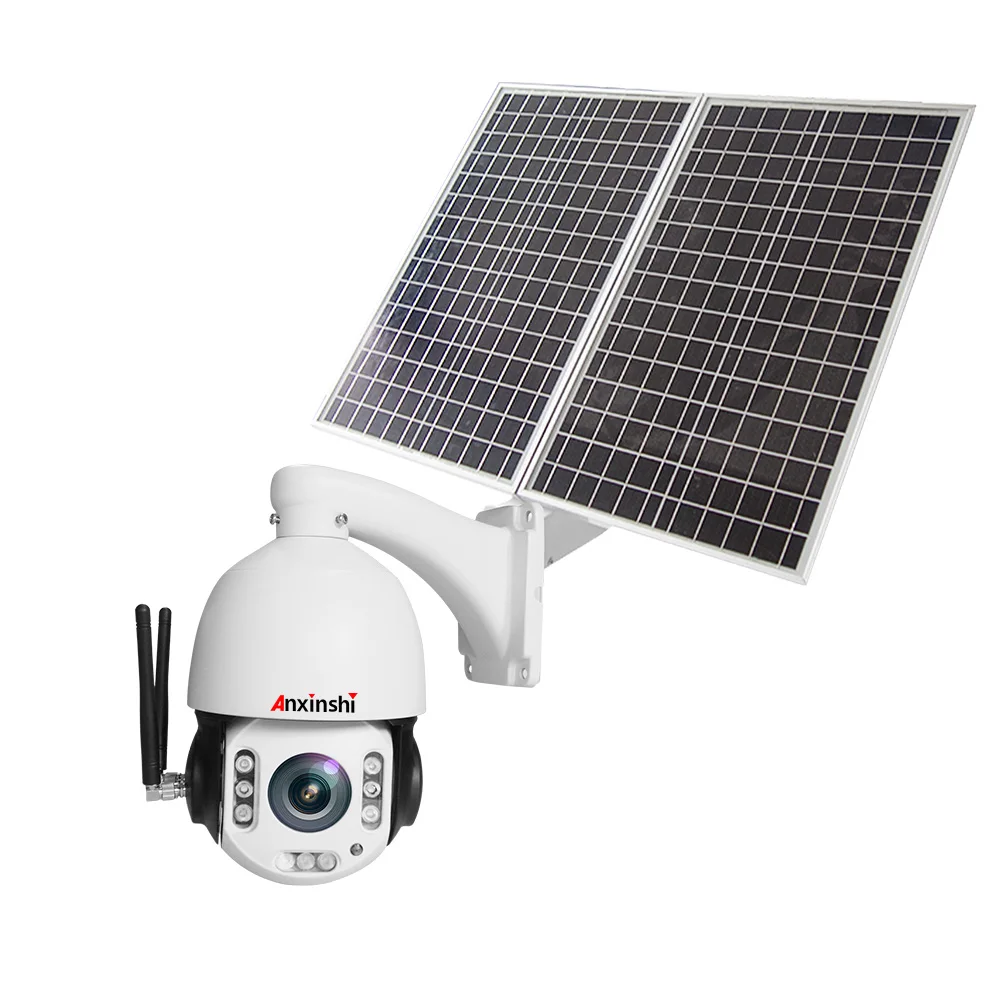 UNITOPSCI Outdoor Solar Powered Security Camera Wireless Wi-Fi IP Camera 1080P HD IP66 Waterproof Night Vision Two Way Audio PTZ Motion Detection Alert Home Security Surveillance Camera 64G SD Card 