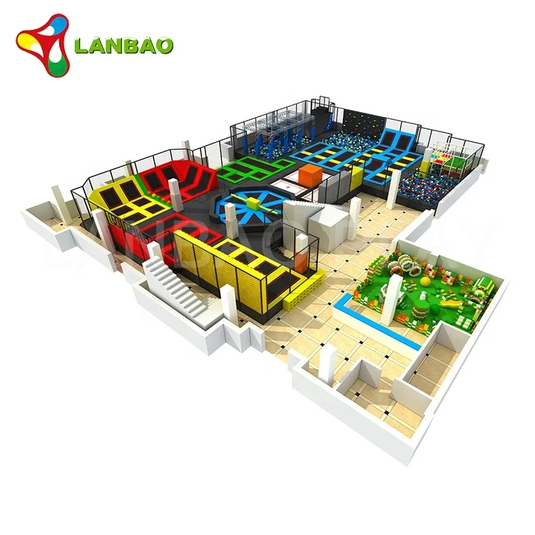 
 Океан тема гимнастика барабан крытый батут с защитной сеткой  