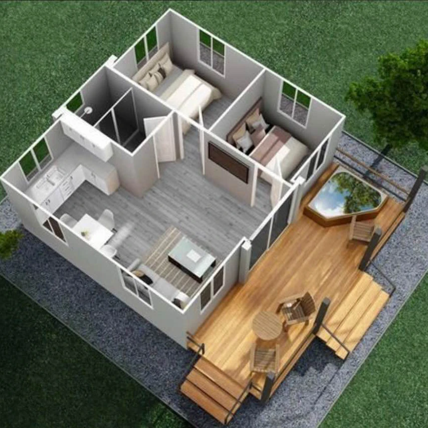 Popular 40ft Expandable Container House 3 Bedroom Prefab Mobile Home Cyclone-Proof Living Room Mall Workshop School Supermarket