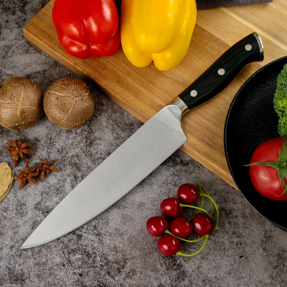 8 Inch German High Carbon Stainless Steel 5CR15MOV Pakka Wood Handle Chef Knife Kitchen Knife