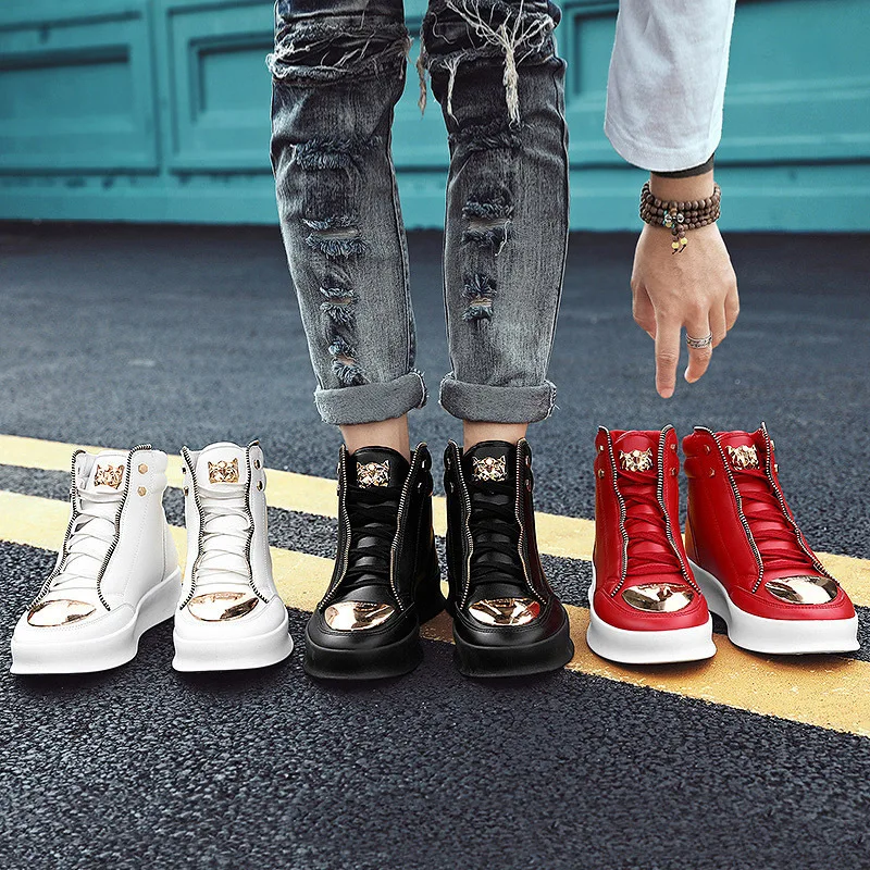 Customized Fashionable Men's Shoes Korean Casual High Top Sports Shoes ...