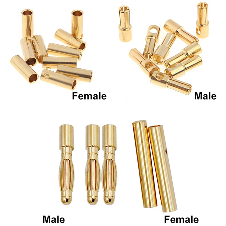RC Battery ESC Motor Connectors Heyiarbeit 6pcs 5.5mm Gold Female Bullet Connectors - Banana Plugs For RC Batteries, ESC & Motors Heyiarbeit BN55 Bullet Plugs