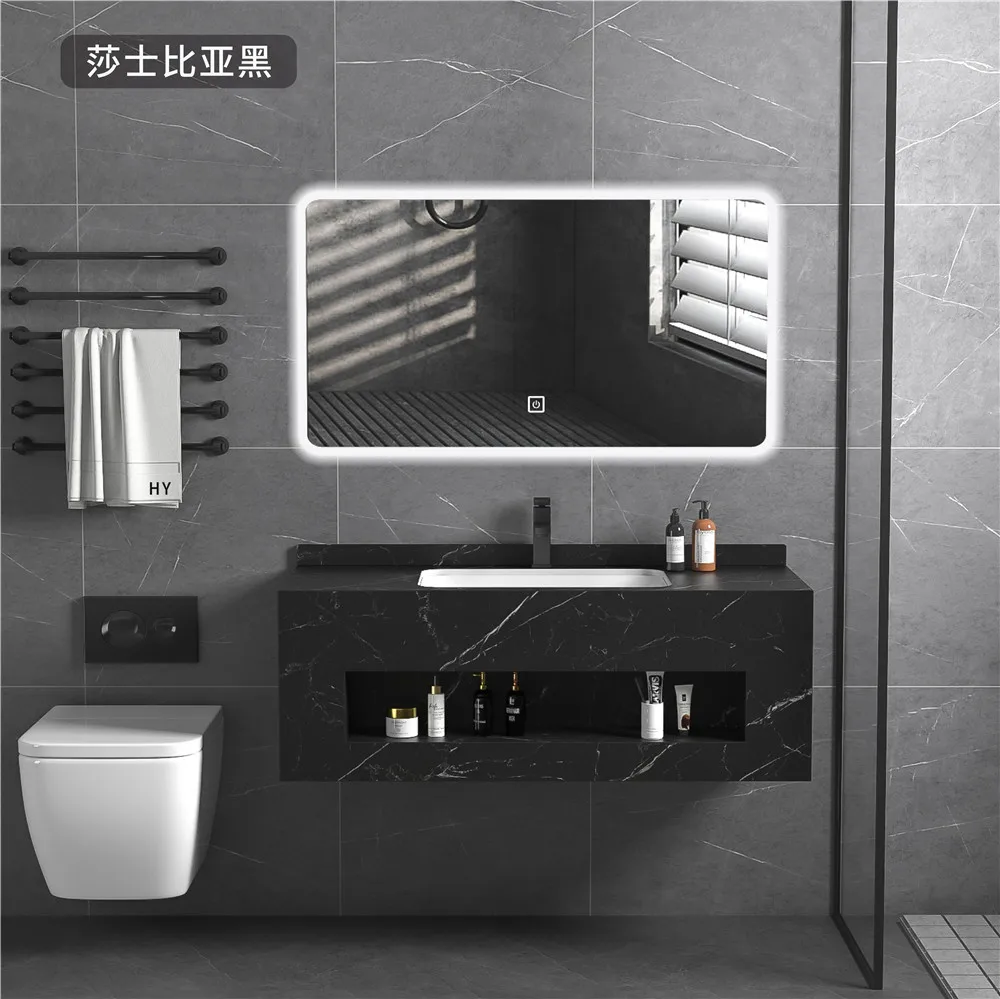 Artificial stone bathroom cabinet sanitary ware white marble slab vanity modern top double wall hung sink wash hand basin manufacture