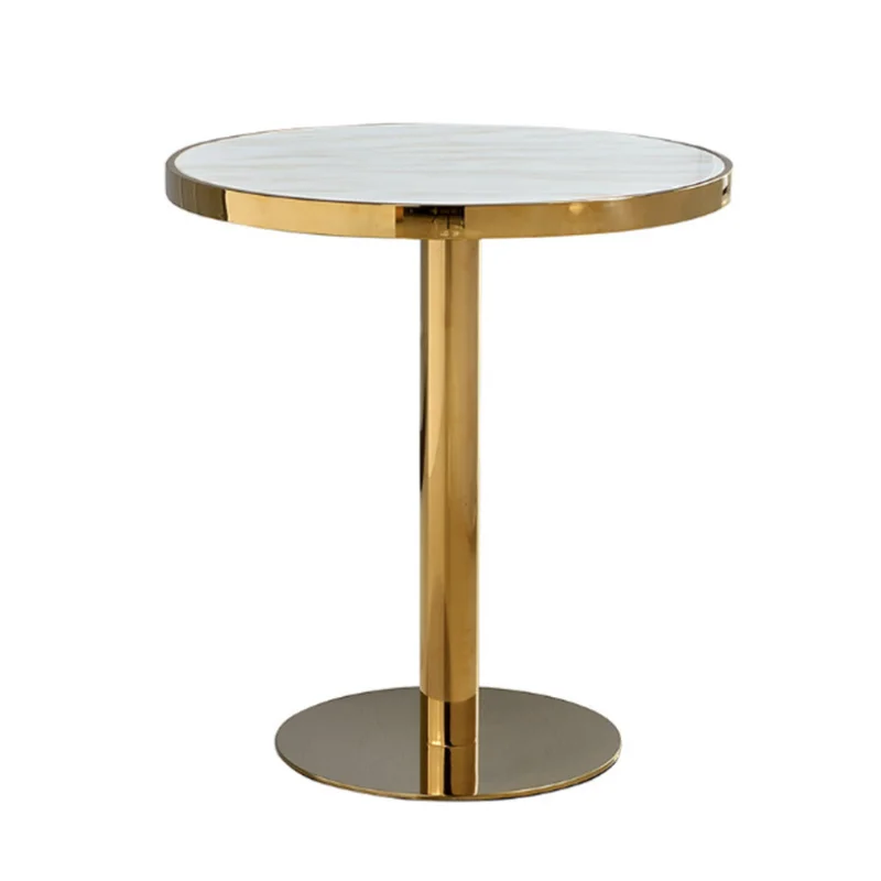 Оптовая продажа, современные золотые Роскошные Столы из Нержавеющей стали для кофейных отелей, свадеб, обеденных столов