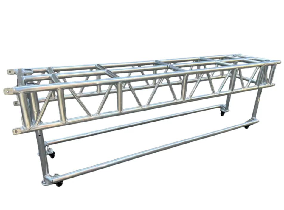 product 650350mm aluminum lighting truss with wheels movable lights rack to hang moving head lights truss-2