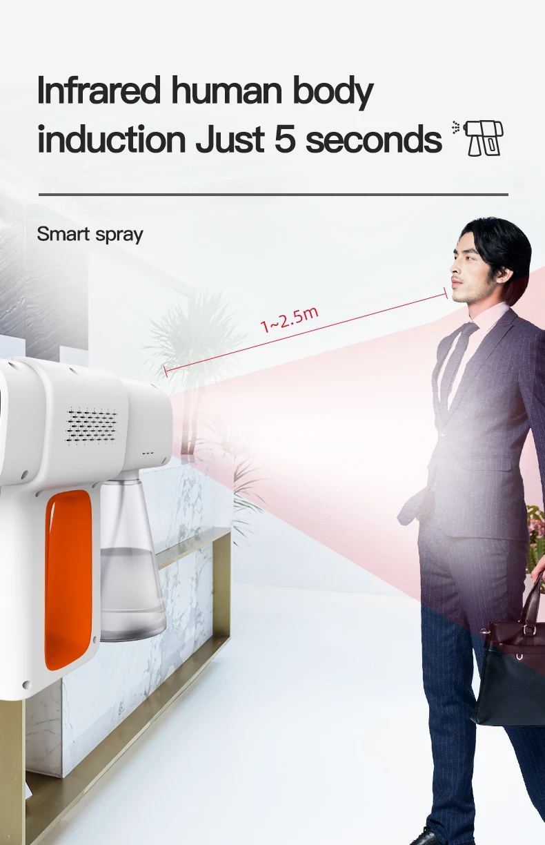 2021 New Cordless Steam Atomizing Sprayer Gun Nano Disinfection Spray Gun For Sterilization