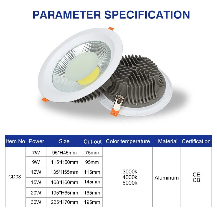 Adjustable Ceiling Trimless Recessed Cown Light Anti Glare Led Cob 