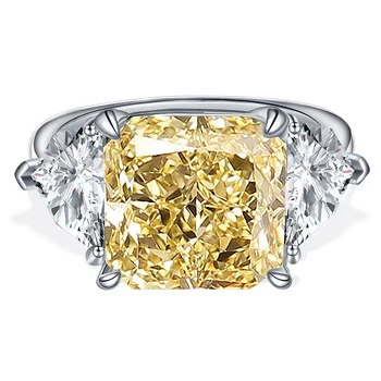 SGARIT Jewelry Manufacturer Custom Jewelry 14K White Gold 10ct VS Yellow Moissanite Ring Diamond Jewelry Wedding Engagement Ring