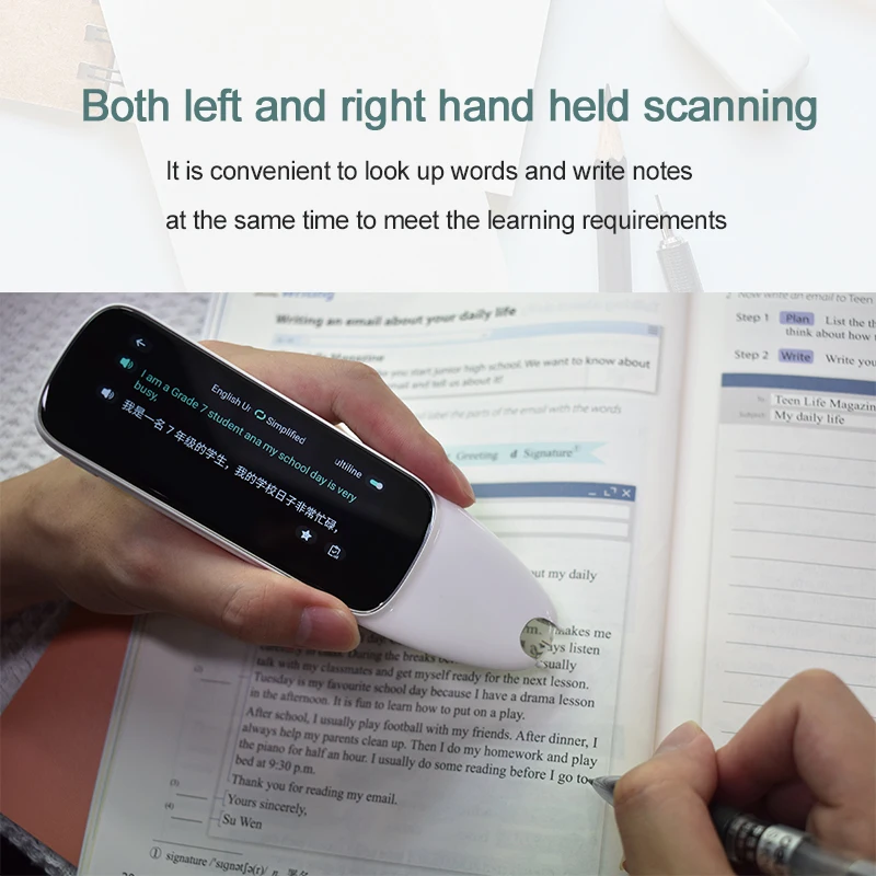 2024 Smart Electronic Book Scanner Pen Portable Scanning Pen Voice Translator Device Speech to Text Reader Translation Pen