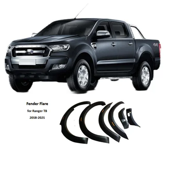 Pickup Trucks Car Accessories ABS injection Flare Wheel Arch Fender Flares with radar hole  for Ford Ranger T8 2018 to 2021