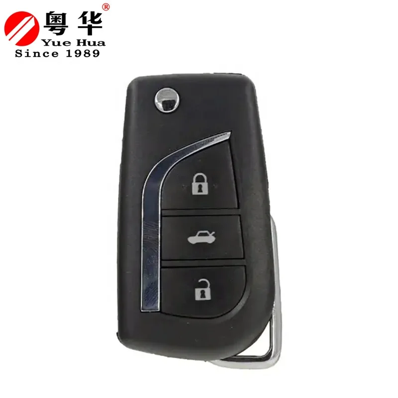 High Quality 2/3 Button Keyless Car Smart Key Fob Car Key Case Cover for toyota corolla Vios with Uncut Key Blade