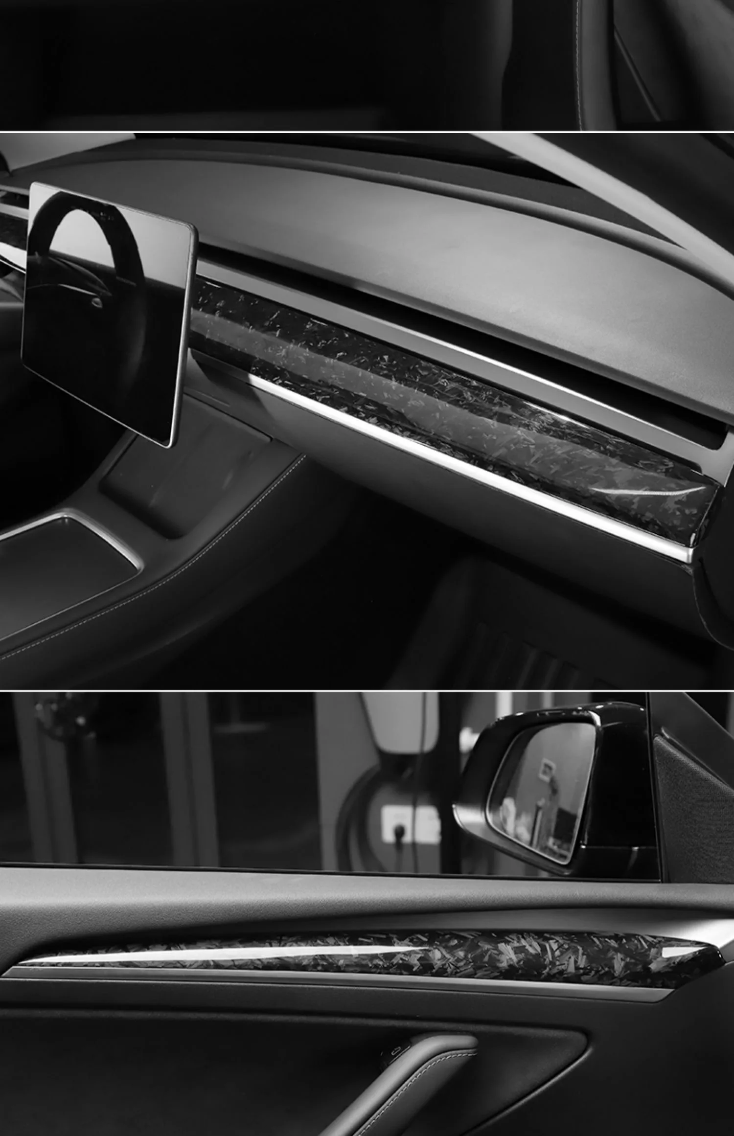 Tesla Model3 / Y Tesla Genuine Carbon Fiber Dry Carbon Fiber Car Interior Accessories Front
