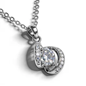 Cheap Price D Color Moissanite Horseshoe Floating Pendant 925 Sterling Silver Chain Necklace for Women Engagement Fine Jewelry