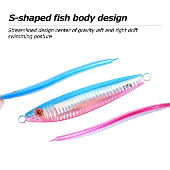 Iron-Plate Lure Snake-Shaped Model S 4 Colors Slow-Rolling Long-Cast Laser Metallic Lead Fish Hard Bait Hooks Bass Night-Glow – Metal Jig – view 5