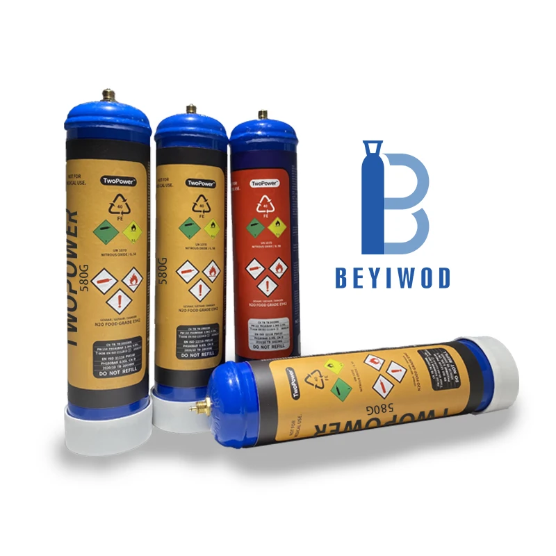 Nitrous Oxide Factory Wholesale 580g N2o Cartridge N20 Intake Gas N2o Gas N2o Whipped Cream Chargers Nitrous Oxide N2o N2o Cylinder N2o Cream