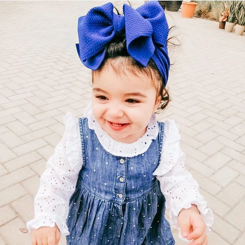 New Cute Baby Elastic Headband Baby Big Bow Top Knot Hairbands