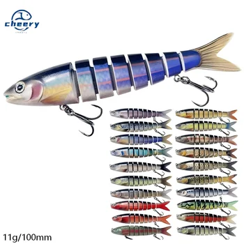 Cherry Bass Trout Multi Jointed Swimbait Slow Sinking Bionic Freshwater Lures Silicone Lifelike Fishing Lure Suit for River – Soft Lure – view 2