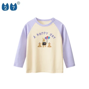 High Quality Long-Sleeved T-Shirt Girls Bear Bottoming Shirt Wholesale Girls Clothing