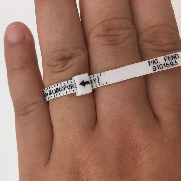 UK US EU Size Loop Hand Measure Circle Finger Plastic Ruler Ring Plastic Jewelry Circle Gauge Tool