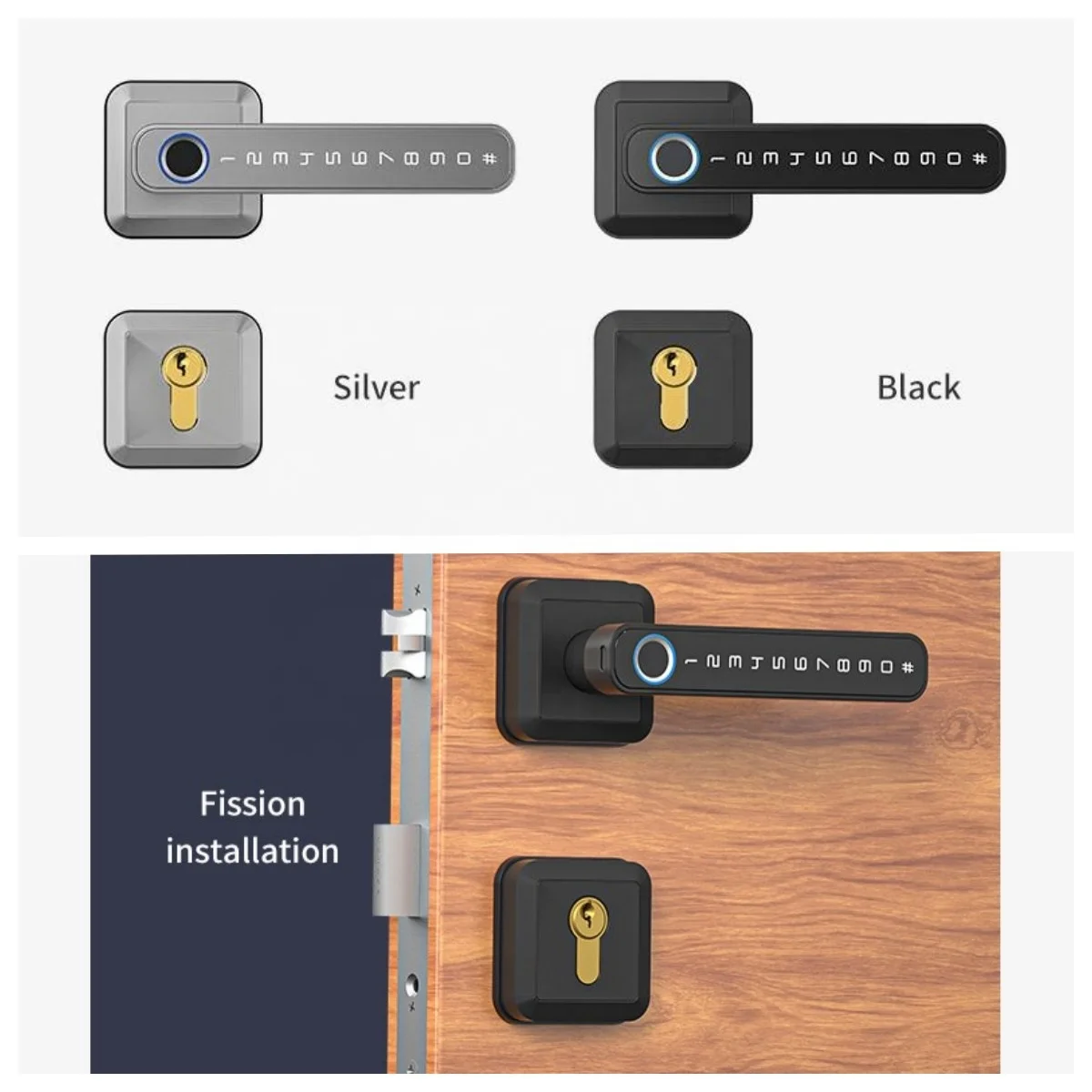 TT Lock APP Cerradura Inteligente Con Tubular Lock Smart Door Lock with Wifi Fingerprint for Apartment