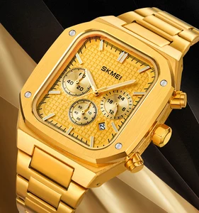 SKMEI 2201 Customized Logo Business Men's Quartz Watch Glass Waterproof Stainless Steel Silver Band Zinc Alloy Case Hot Style