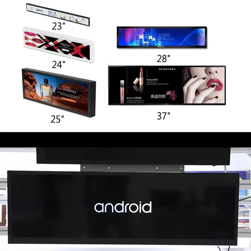 36インチLCDデジタルサイネージディスプレイ - インドア広告用の棚取り付け